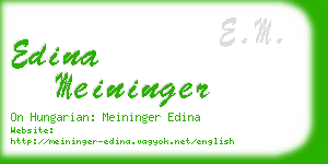 edina meininger business card